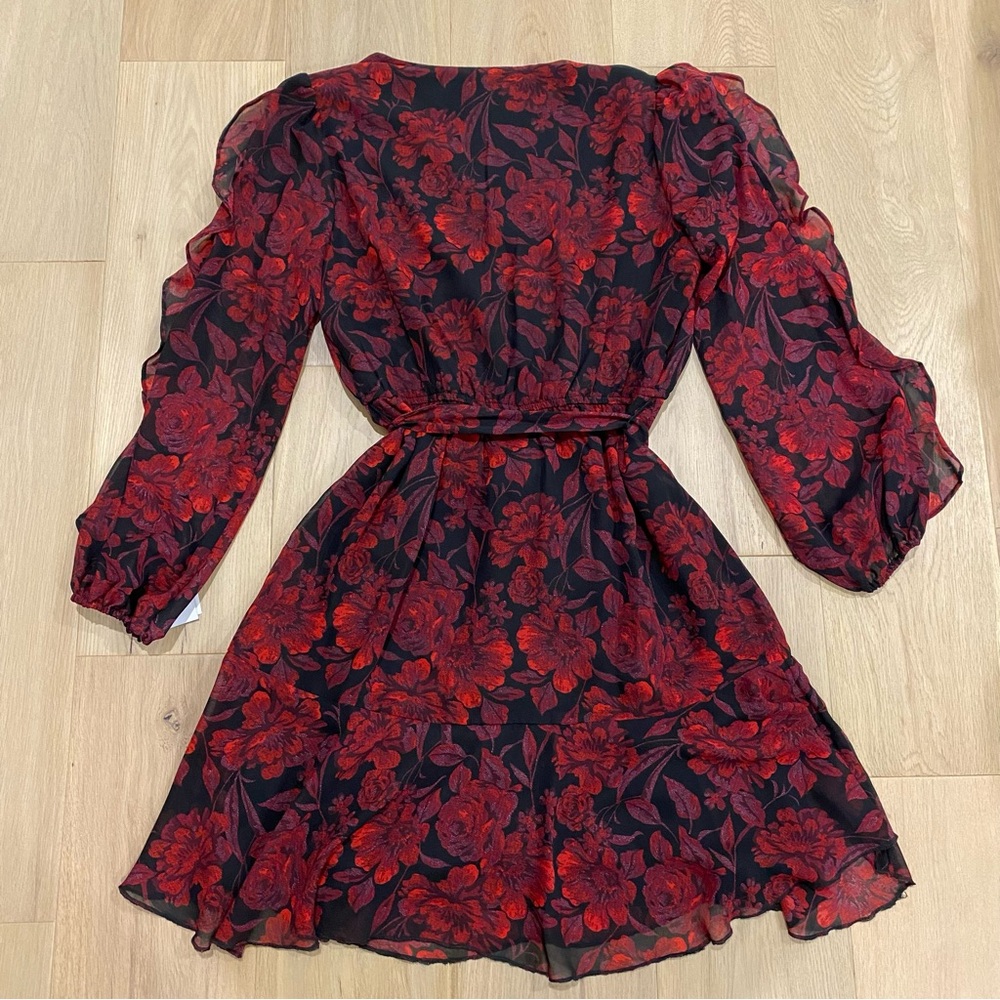 Gabby Skye | NWT Red and Black Floral Chiffon Dress ❤️🖤 - Picture 8 of 10